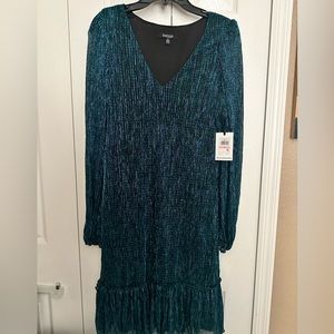 NWT Kenzie metallic lurex dress teal